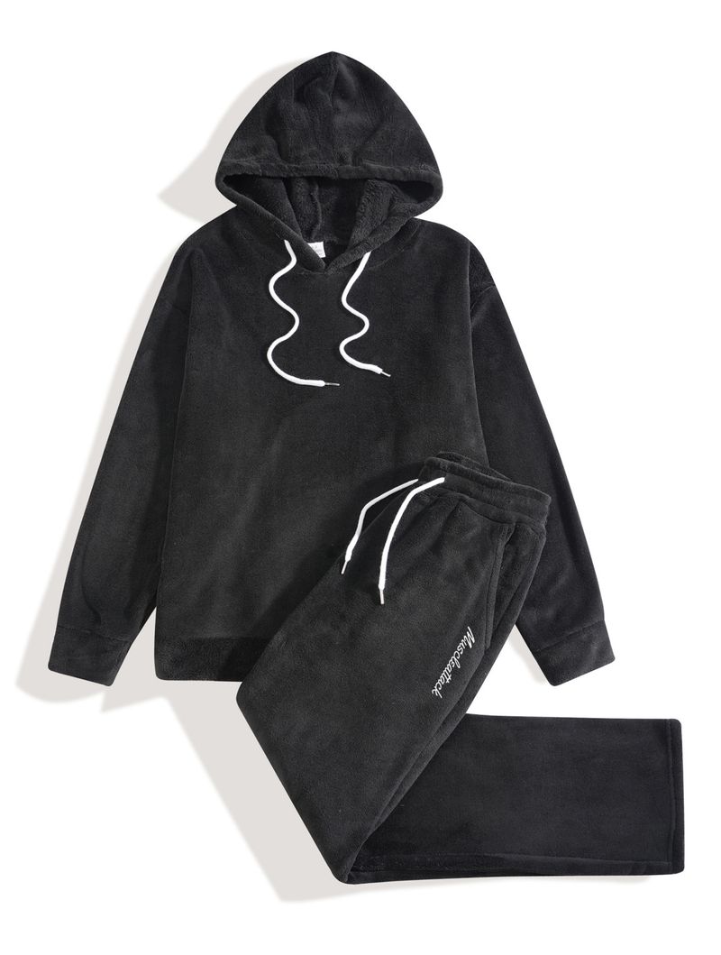 Lässiges Hoodie- und Jogger-Set für Herren – Streetwear-Pullover-Sweatshirt mit konischer Hose (Grau/Schwarz/Blau/Kastanienbraun, EU-Größe)_voghion.com