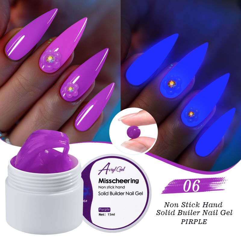 Non-Sticky Extension Hand-Squeezed Luminous Carving Shapeable Phototherapy Gel Nail Salon_voghion.com