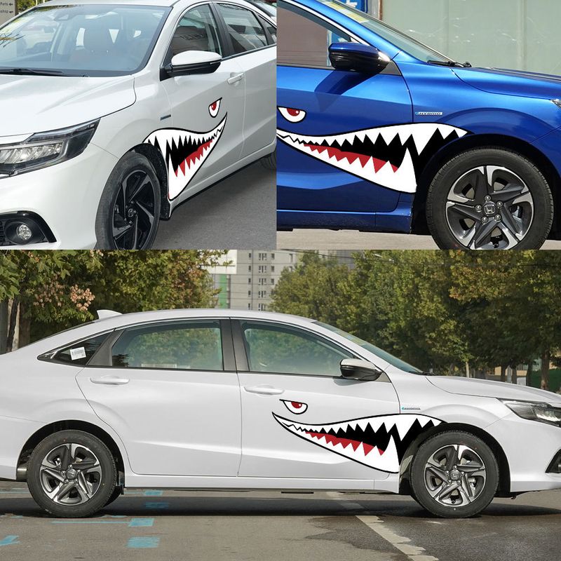 Personalisierter kreativer Hai-Form-Aufkleber für die Karosseriedekoration, geeignet für universelle Automodelle_voghion.com