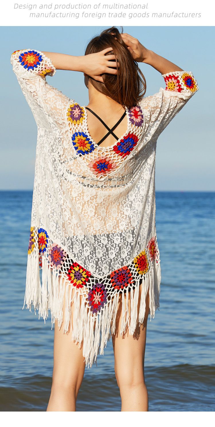 Sonnenschutz-Überwurfkleid für den Strandurlaub in Übergröße für Damen_voghion.com