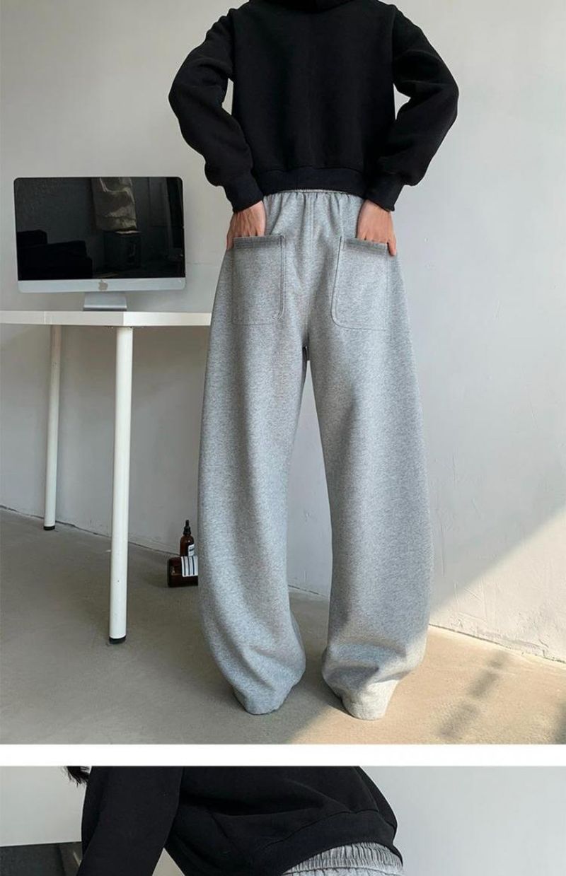 Graue Scimitar-Jogginghose für Damen und Herren, neue, lässige Sporthose für Frühling und Herbst, locker geschnitten, gerades, weites Bein_voghion.com