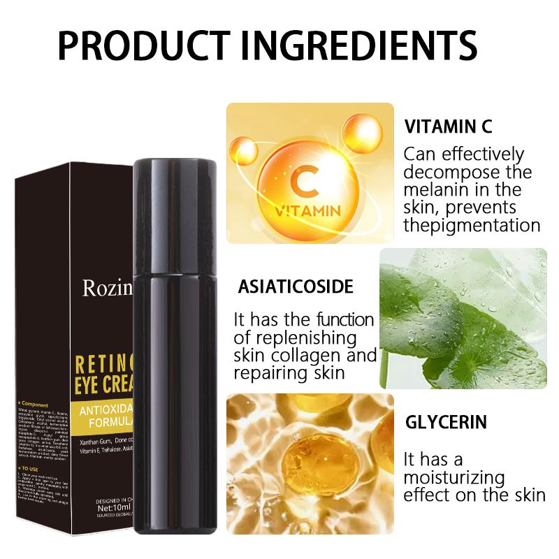 A retinol feszesítő krém javítja a szem alatti sötét karikákat, táskákat, halványítja a finom ráncokat, megemeli és masszírozza a szemkörnyékápoló krémet._voghion.com