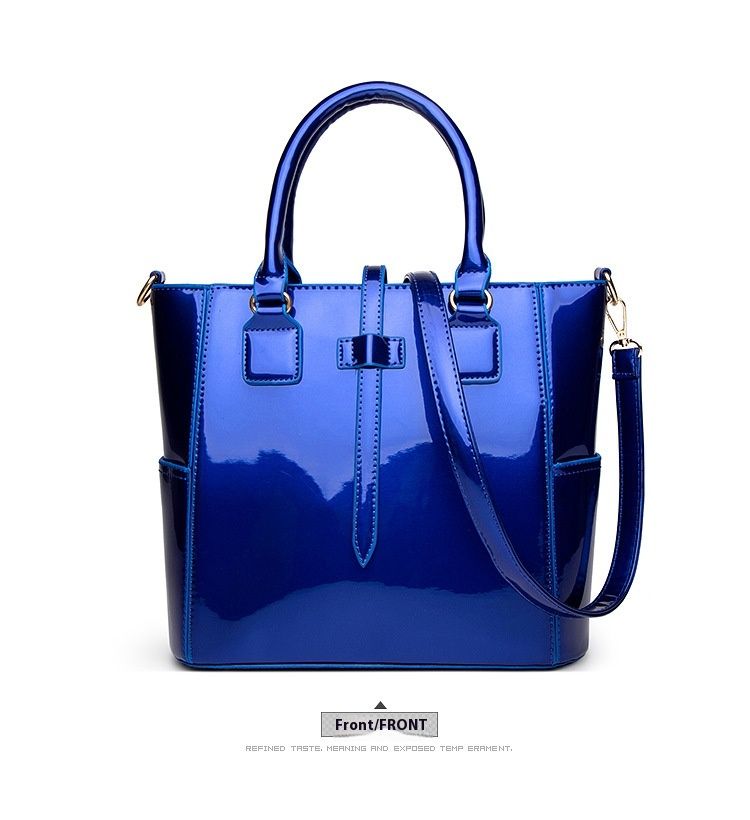 Nova velika trendovska ženska torbica iz lakiranega usnja, komplet treh kosov, preprosta torba z enim ramenom, diagonalno križno torbo_voghion.com