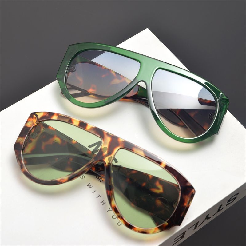 LazyZoom European And American Retro Large Frame Pilot-Style Frog Gla Women Trendy High-Grade Round Face Slimming Punk_voghion.com