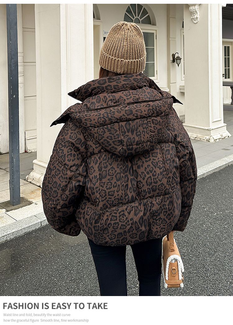 Women Parkas Coats Jackets Zipper Leopard Print Hooded Coat Stand Collar Y2k Streetwear Jacket Work Outerwear Autumn Winter_voghion.com