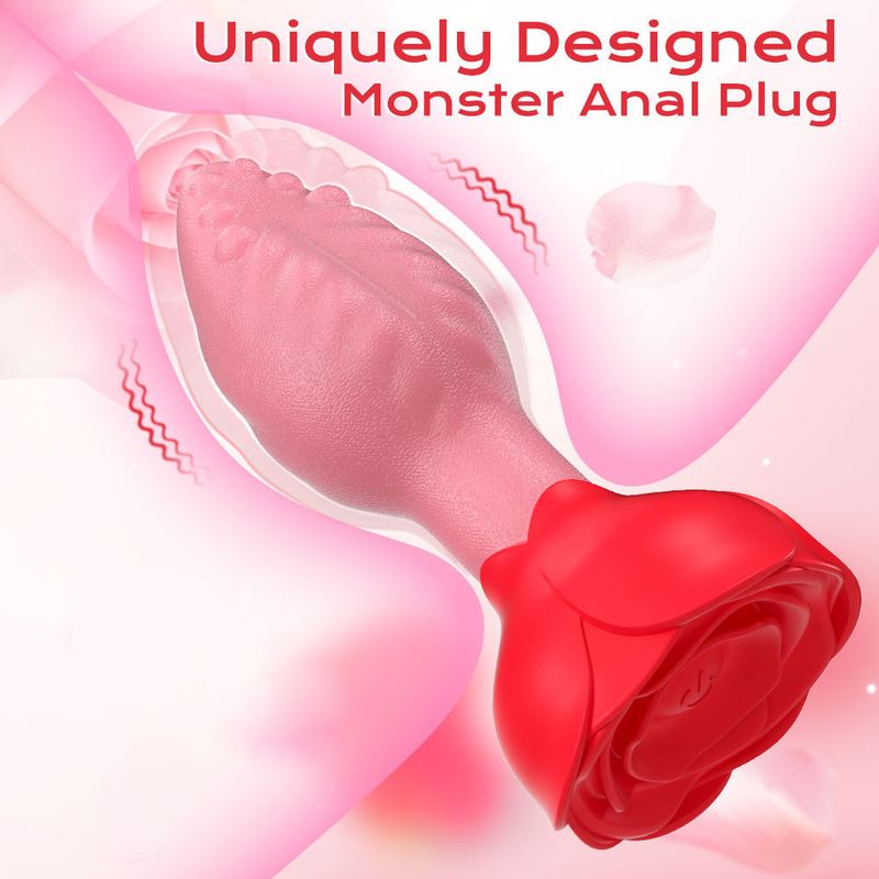 Rose Swing Butt Plug APP Telecomando Vibratore in silicone per uomo e donna Masturbazione anale Massaggio Giocattoli sessuali per adulti_voghion.com