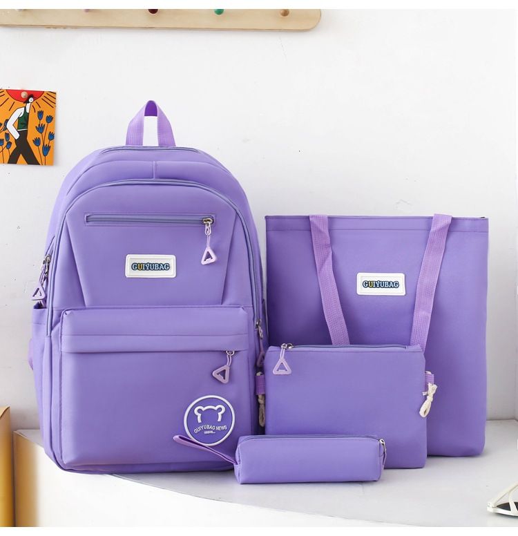 Kids Backpacks Simple All Match Solid Color Student Backpack For Women With Large Capacity Casual Backpack_voghion.com