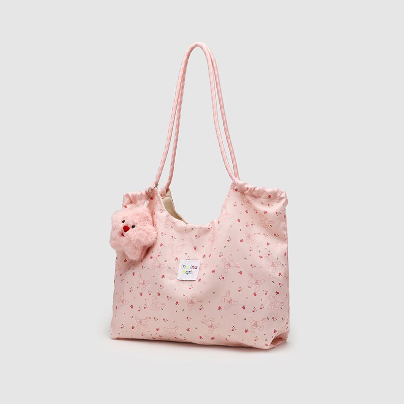 Korea Cartoon Canvas Women's Bag 2025 New Large Capacity Shoulder Handbag_voghion.com