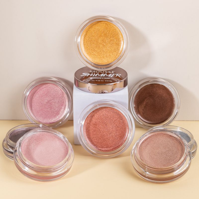 Sombra Monocromática Mousse Sombra Iluminadora Pó Iluminador Fácil de Colorir Pó Iluminador Rosto de Sereia_voghion.com