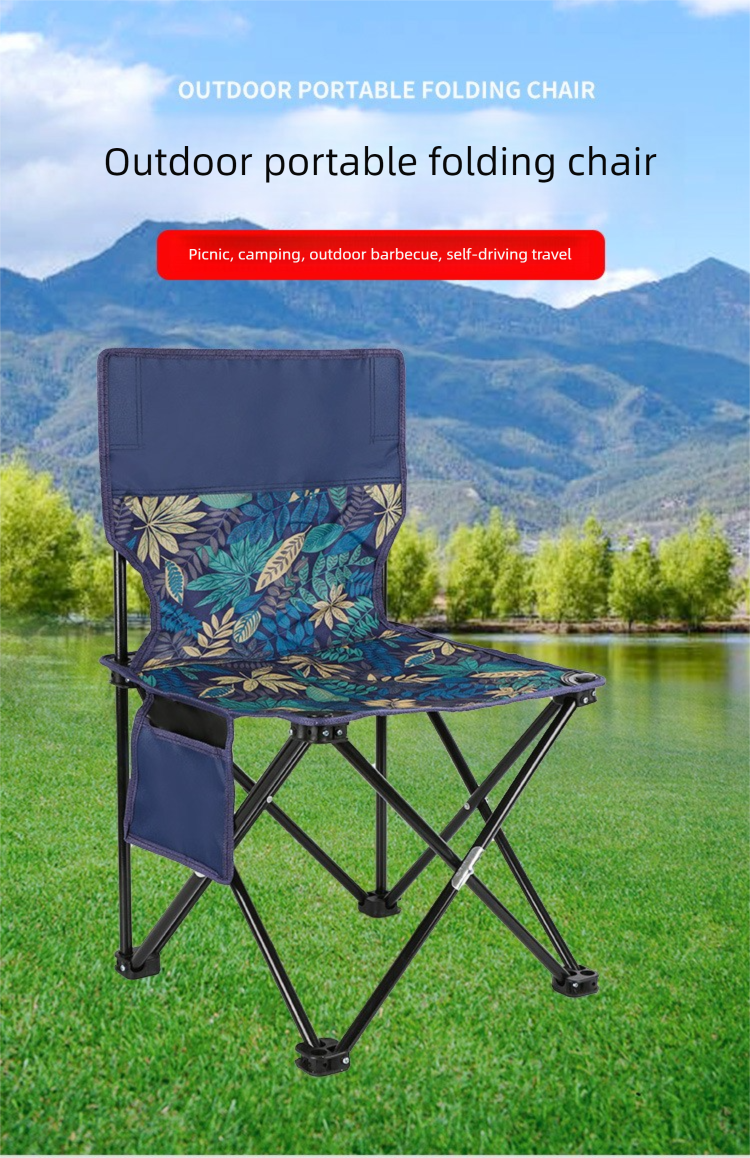 Sgabello da campeggio portatile per esterni, da pesca, con schienale, sedia pieghevole per picnic, viaggi e tempo libero_voghion.com