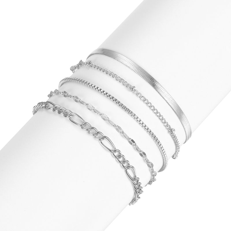 Braccialetto bohémien multistrato regolabile con catena a forma di cuore, stile punk a forma di serpente e osso, con personalità mista_voghion.com