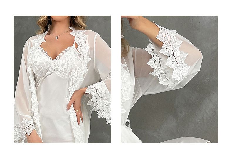 New Morning Robe Sexy Nightgown Backless Temptation Ice Silk Comfortable Outer Robe Pajamas Female Home Suit_voghion.com