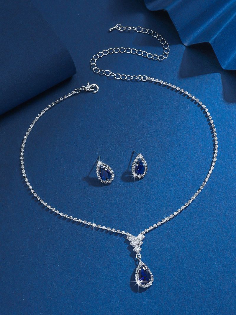 Set di orecchini pendenti semplici di alta qualità, collana, orecchini lucidi alla moda da donna, gioielli da sposa, per banchetti, catene per clavicole_voghion.com