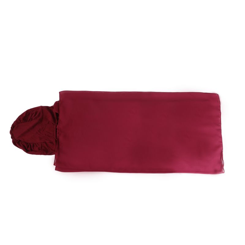 Women's All-in-One Pile Hat & Chiffon Headscarf – Fashionable Solid Color Sunshade (Ethnic Style, Lazy Wear Design)_voghion.com
