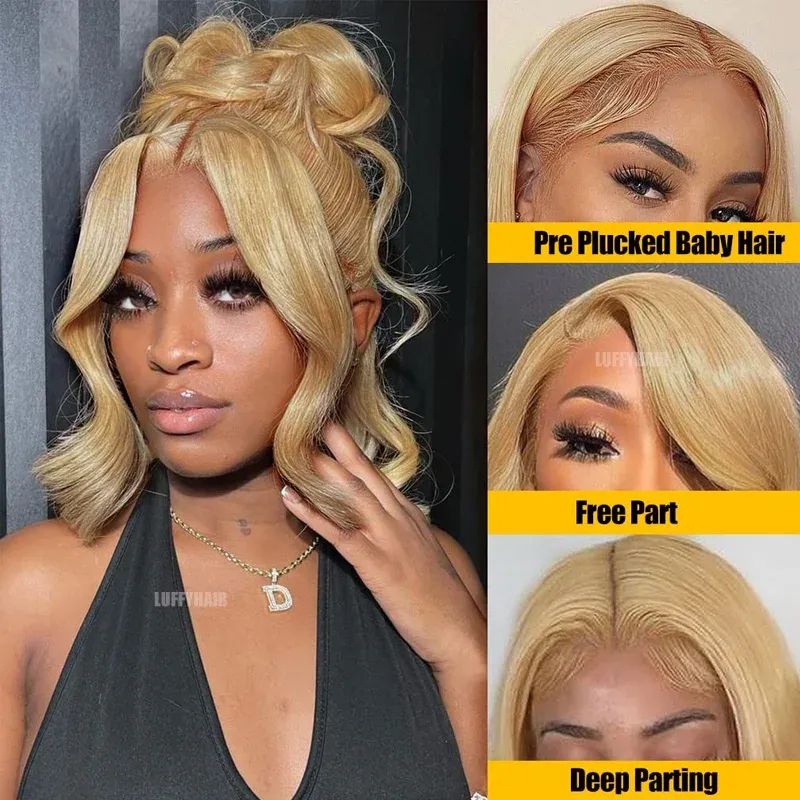 Parrucca in pizzo completo con base in seta e capelli umani, biondo miele, da 24 pollici_voghion.com