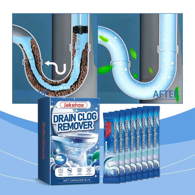 Jakehoe Pipe Dredging Powder, Toilet Pipe Toilet Floor Drain Kitchen Drain Clogged Dredging Powder_voghion.com