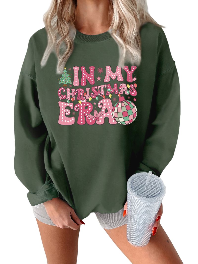 Sudadera de mujer cómoda, gruesa y cálida con capa base en mi época navideña_voghion.com