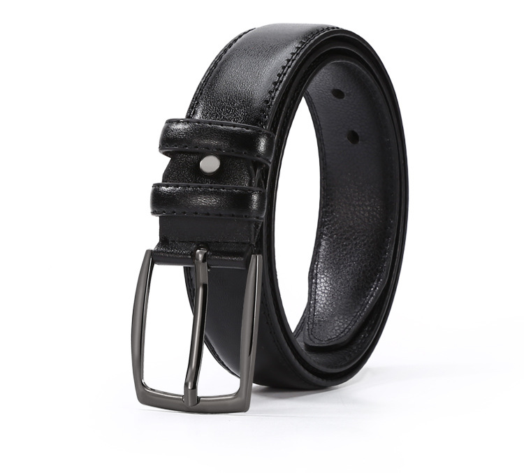 Cintura vintage da uomo, cintura con fibbia ad ardiglione in lega alla moda e casual, design classico per lavoro, affari e tempo libero_voghion.com
