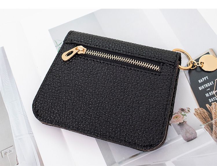 Women's Magnetic Buckle Wallet Short Stylish Multi Card Card Holder Ultra Thin Solid Color Coin Purse_voghion.com