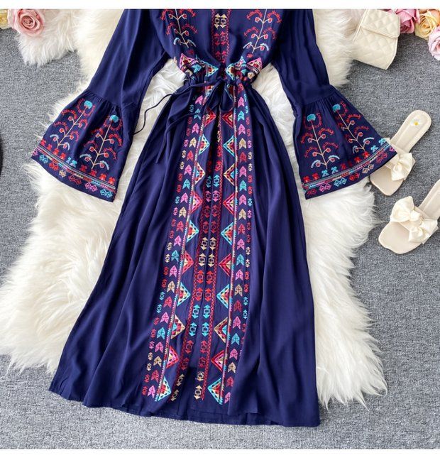 Damen-Pendlerkleid mit V-Ausschnitt und geteilter Taille_voghion.com