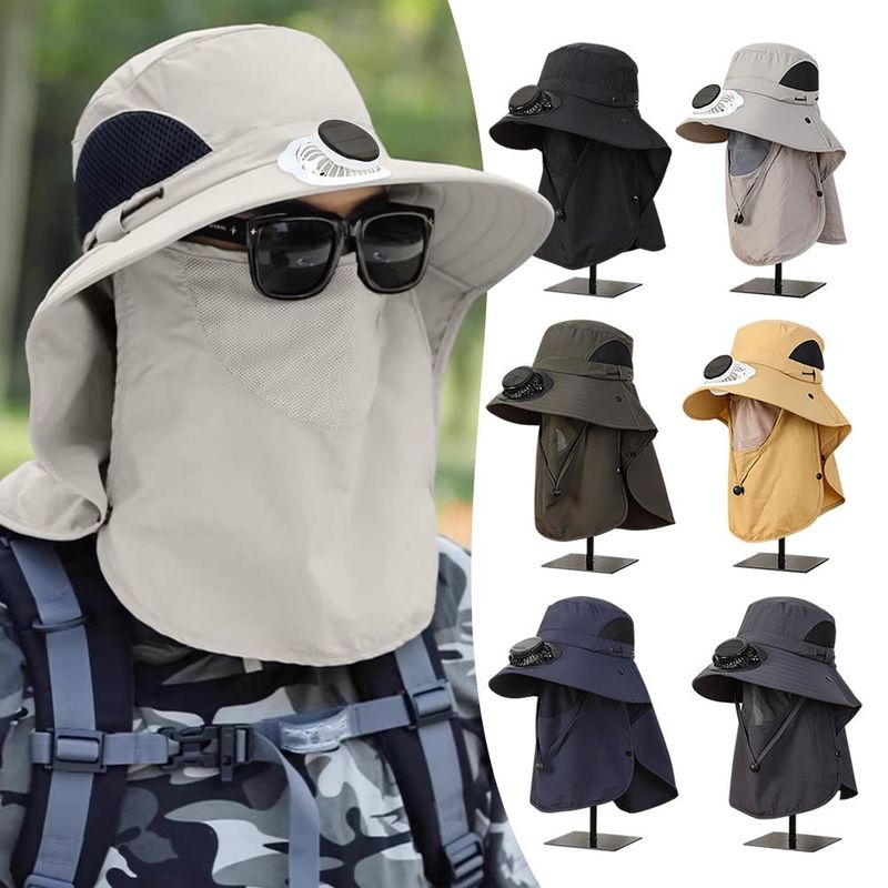 Removable Solar Fan Hat - Outdoor Sunshade Cap_voghion.com