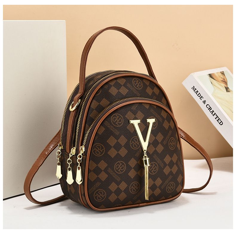 Zaino da donna, nuovo, in PU, alla moda, stampato, borsa a tracolla singola, versatile, doppio scopo, piccolo zaino da donna_voghion.com
