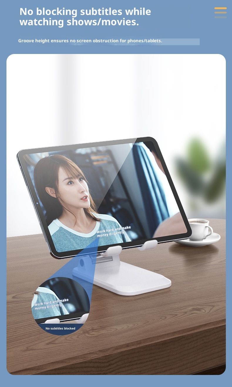 Supporto per telefono multifunzionale portatile pieghevole regolabile da tavolo di grande vendita personalizzato all'ingrosso_voghion.com