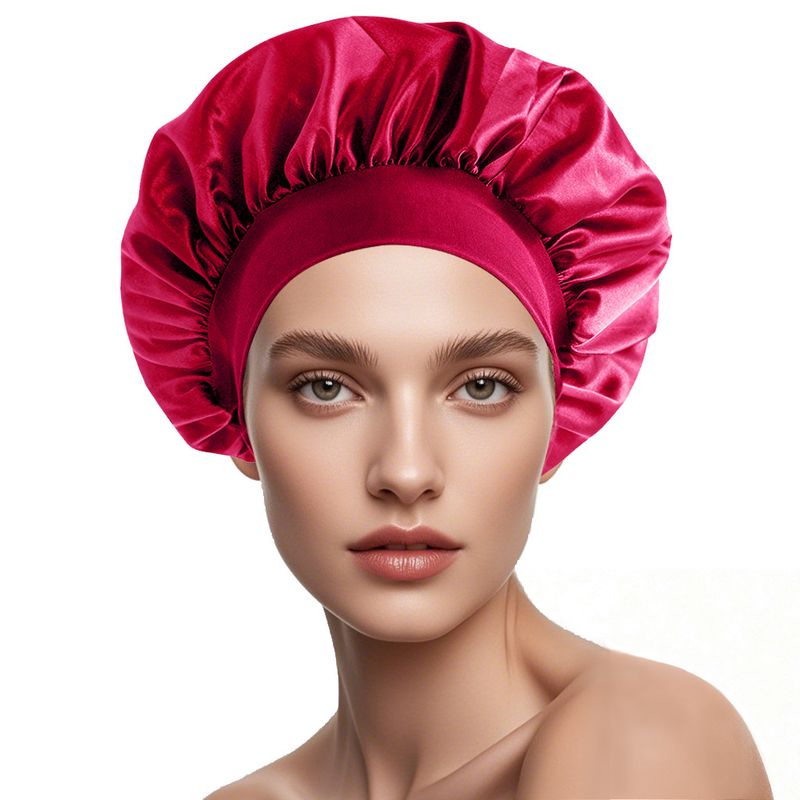 Cross-Border New Women's Wide-Brim High Elasticity European And American Beauty Salon Shower Cap Polyester Hair_voghion.com