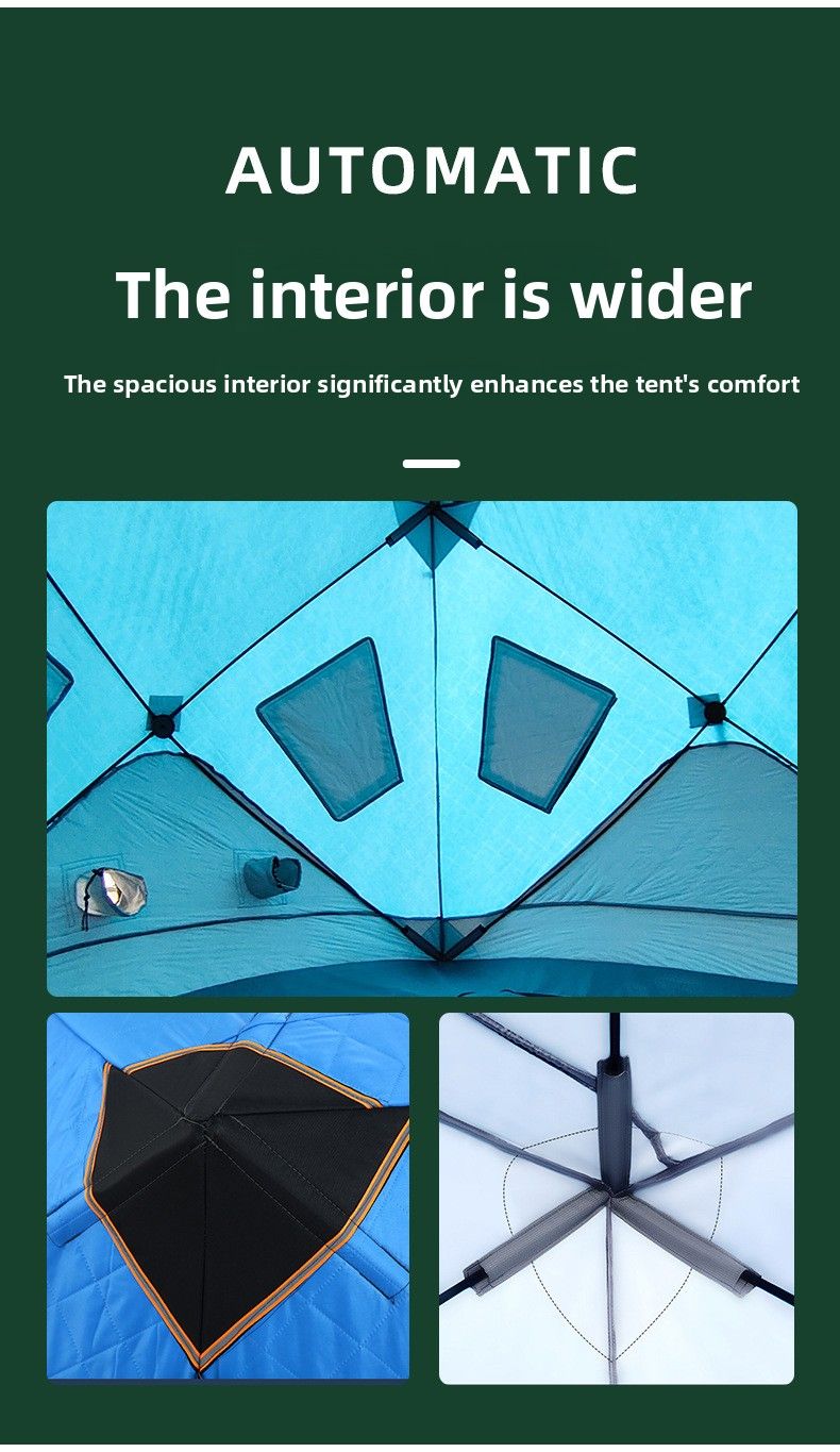 Tenda da pesca invernale antivento trapuntata, calda e ad apertura rapida, addensata nel ghiaccio, per esterni_voghion.com