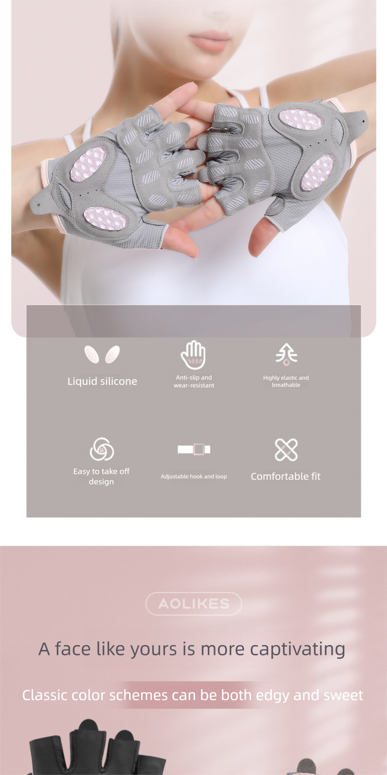 Fashion Half-Finger Liquid Silicone Protective Fitness Gloves Jump Rope Yoga Breathable Thickened Palm Pads_voghion.com