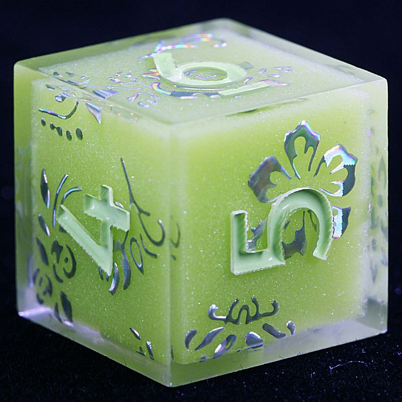 9 Polyhedral Resin Dice DD Sets Verdant Silverbloom For Dungeons Dragons RPG_voghion.com