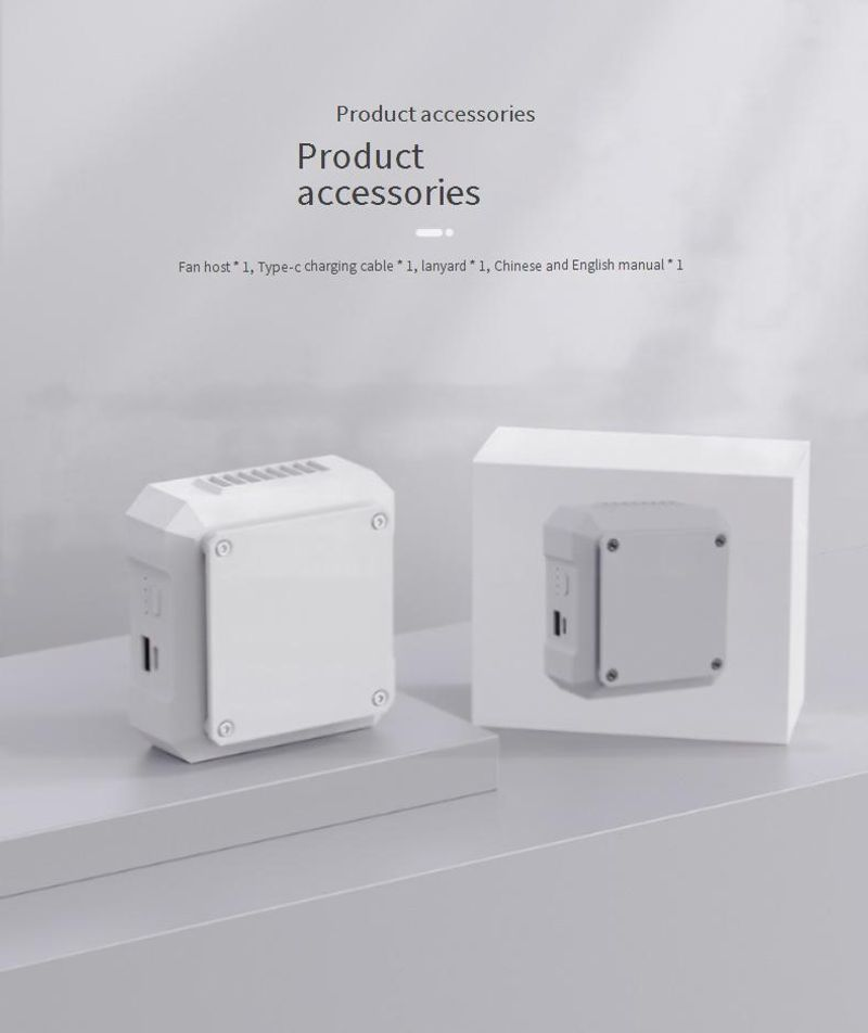 Utomhus hals hängande midja Long life belysning usb portabel laddning mini bladlös skrivbord liten fläkt_voghion.com