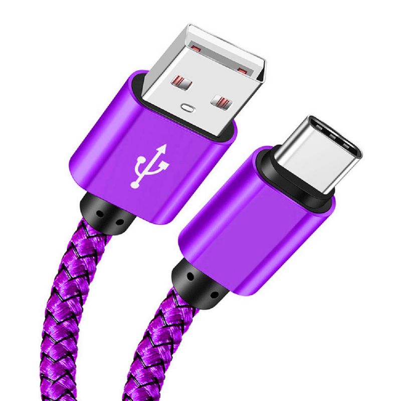 Nylon geflochtenes Typ-C-Schnellkabel, geeignet für Android-, Huawei-, Samsung-Telefone, USB-, C-Flash-Ladedatenkabel_voghion.com