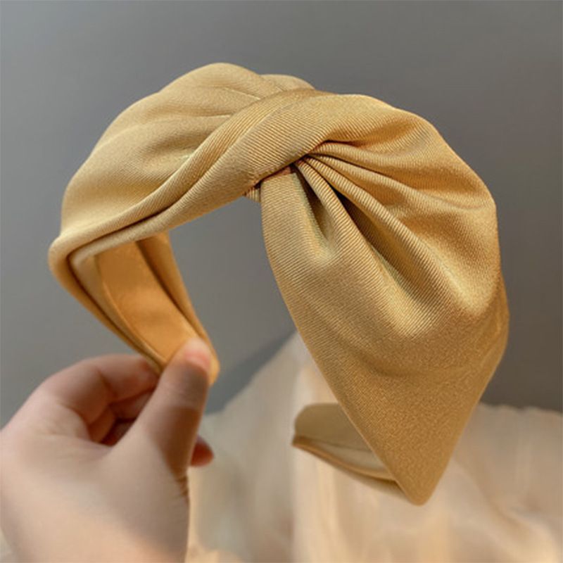 2022 nuova fascia per capelli incrociata tinta unita semplice versatile moda semplice per uscire stiratura dei capelli fascia per capelli a tesa larga copricapo_voghion.com