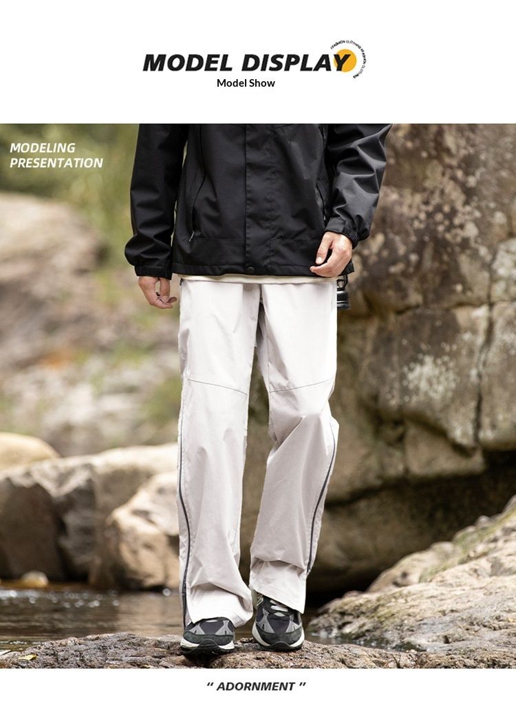 001 Spring And Autumn Outdoor Waterproof Hiking Men, Functional Zipper Straight-Leg Cargo Casual Pants For Men_voghion.com