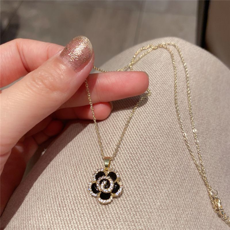 Dametilbehør Temperament Smykkesett Diamant dobbelt halskjedesett_voghion.com