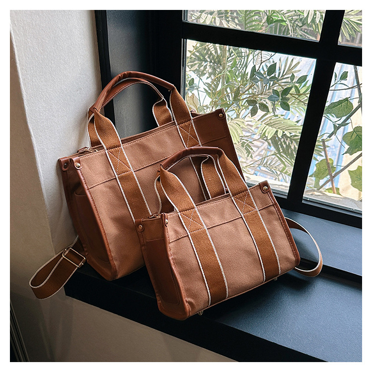 Japan and South Korea Foreign Trade Canvas Bag Women 2023 New Trendy Fashion handbag niche hit color commuting shoulder Messenger bag_voghion.com
