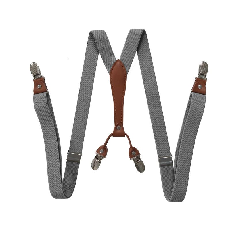 Tirantes VOOTHOST de 4 clips negros para hombre, 2,5 cm, para pantalones de mujer, con tirantes ajustables, color negro F0219_voghion.com