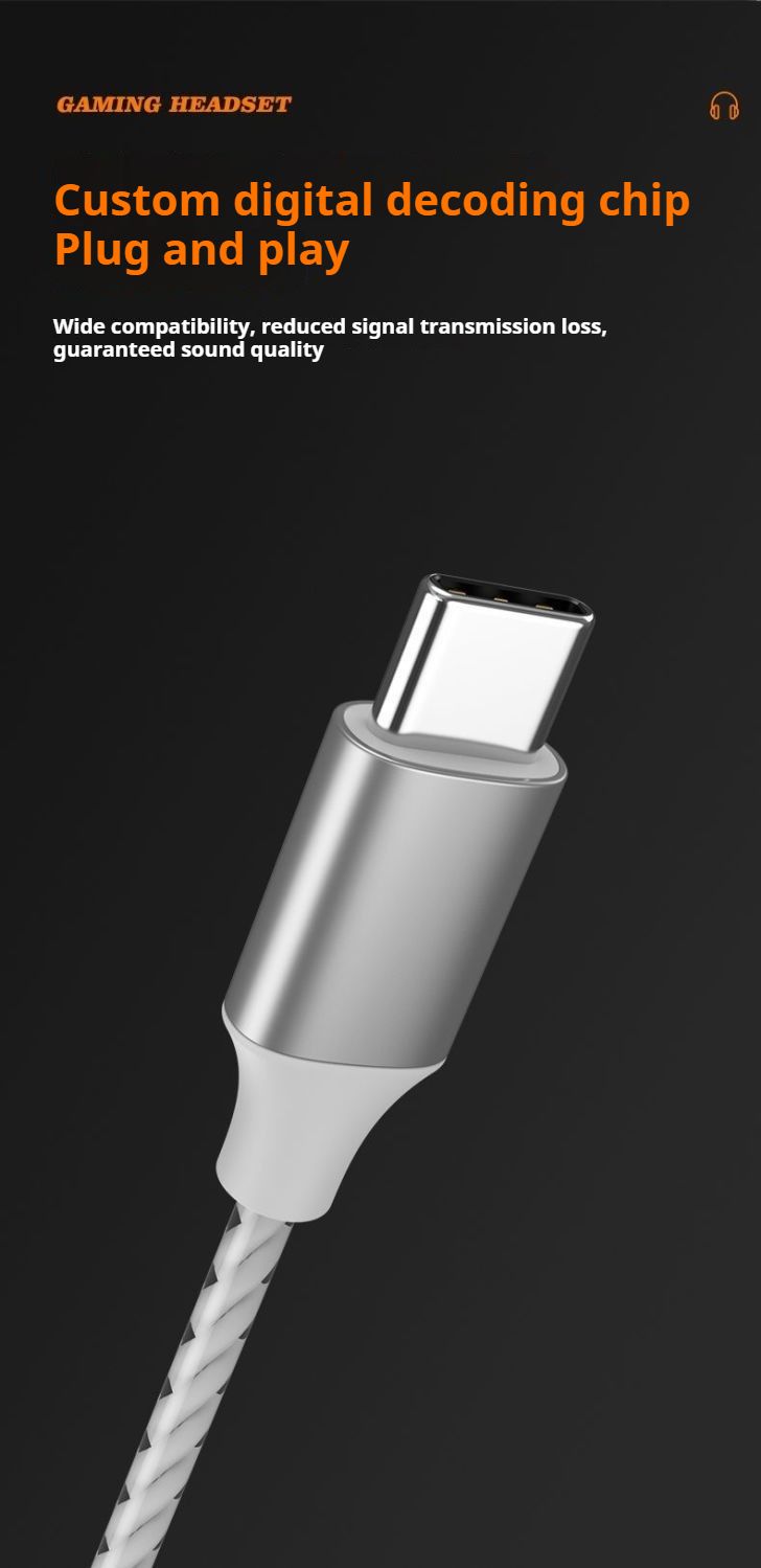 Mit Soundkarte für Live-Übertragungen Karaoke-Kopfhörer Typ-C In-Ear-Kopfhörer mit HD-Mikrofonen Surround-Sound-Headsets für Samsung_voghion.com