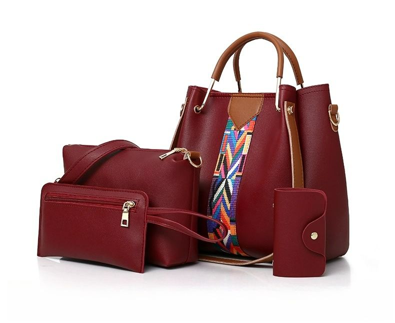 Fashion Women's Bag Webbing Portable Four-piece Mother And Child Bag Versatile Single Shoulder Oblique Span Portable Large Bag_voghion.com