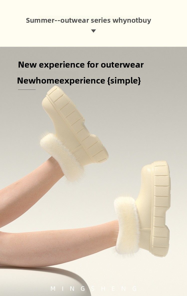 Scarpe alte impermeabili senza schienale per donna, invernali, da interno, per la casa, foderate in pile, calde, comode, in EVA, per esterni_voghion.com