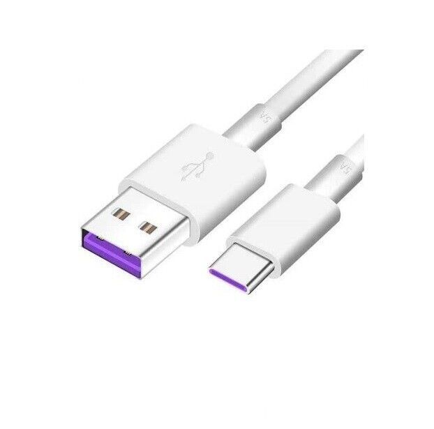 Câble USB Type-C 5 A à charge rapide pour téléphone portable, fil blanc - 1 mètre_voghion.com