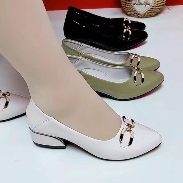 Arbeitsschuhe für Damen, weiche Sohle, verschleißfest, helles Leder, kleine Lederschuhe für Damen, spitze, bequeme Damenschuhe_voghion.com