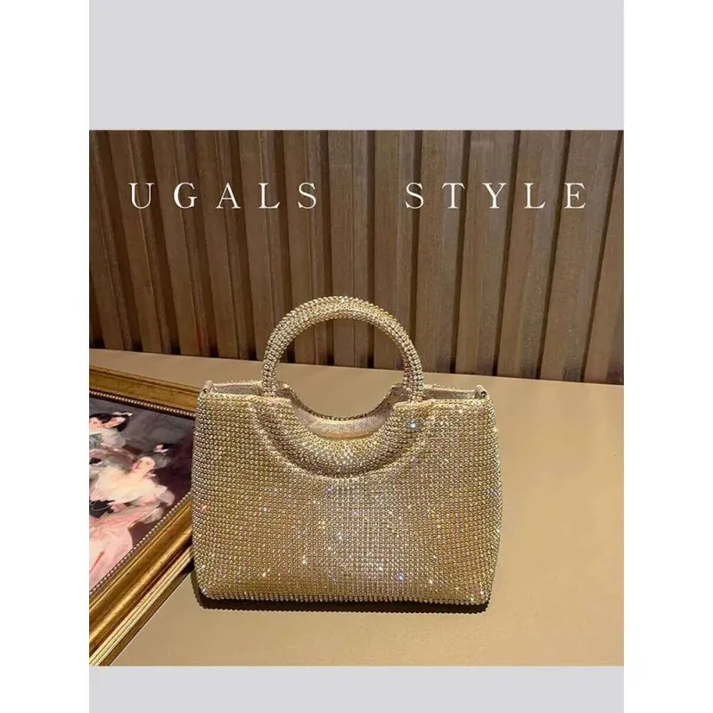 Bags Rhinestone Handbag Evening Purses Hobo Designer Shoulder Shiny Crystal Clutch Purse Bucket Bag_voghion.com