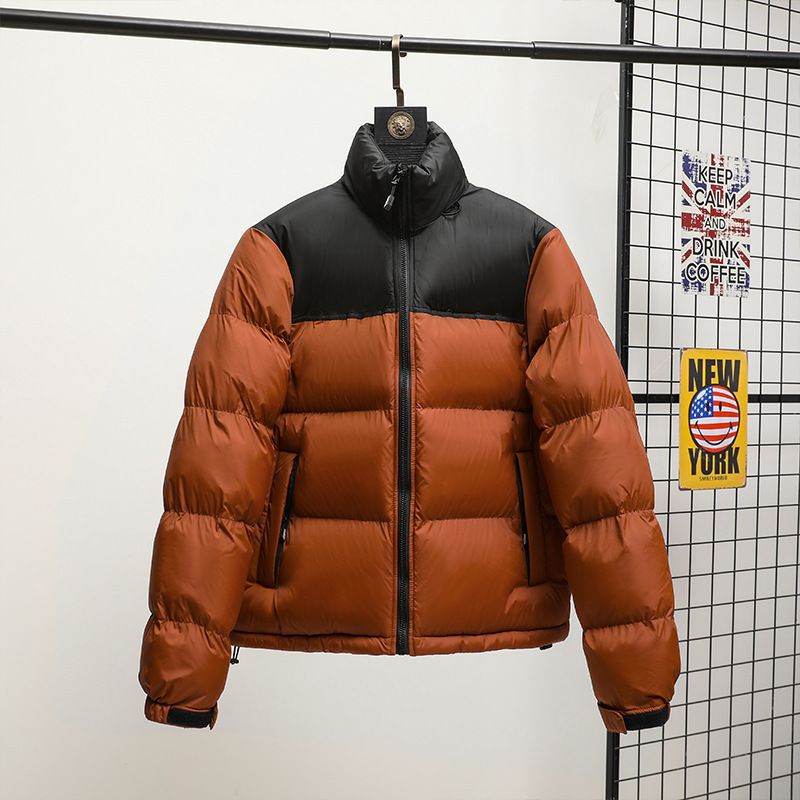 Nuovo stile 2024, giacca da uomo e da donna in cotone caldo e spesso, personalizzabile, corta, coreana, alla moda, da coppia, a blocchi di colore_voghion.com