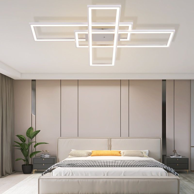 Glitzerlife Deckenlampe LED Deckenleuchte Modern - RGB Farbwechsel Mit Fernbedienung Schlafzimmerlampe Dimmbar 50W Flurlampe Deckenbeleuchtung Schwenkbar Für Büro_voghion.com