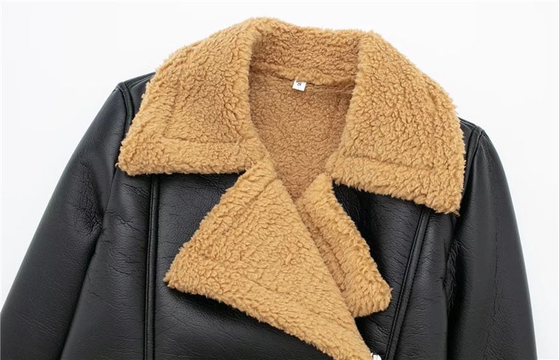 Roupas femininas jaqueta de couro outono e inverno nova solta rua quente menina jaqueta de motocicleta_voghion.com