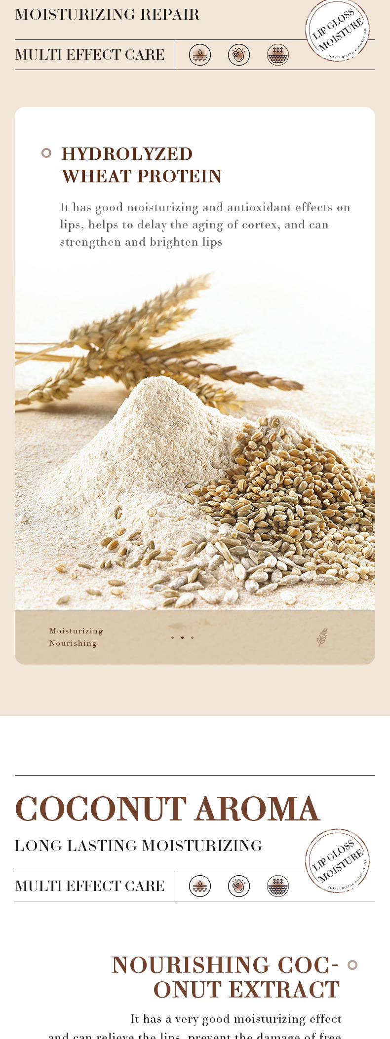 Lápiz labial SADOER All Coconut Cuidado de lápiz labial hidratante y humectante_voghion.com