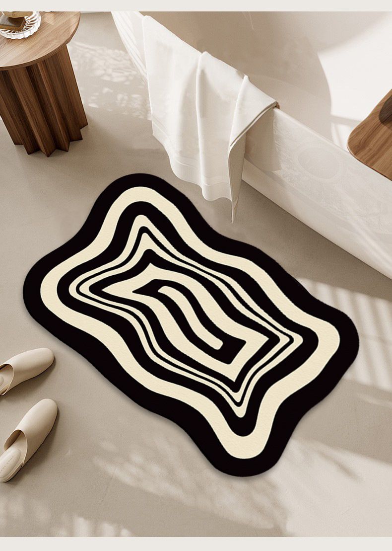 Tappetino antiscivolo per porta del bagno, tappetino assorbente per bagno, tappetino per bagno, separazione tra asciutto e bagnato_voghion.com