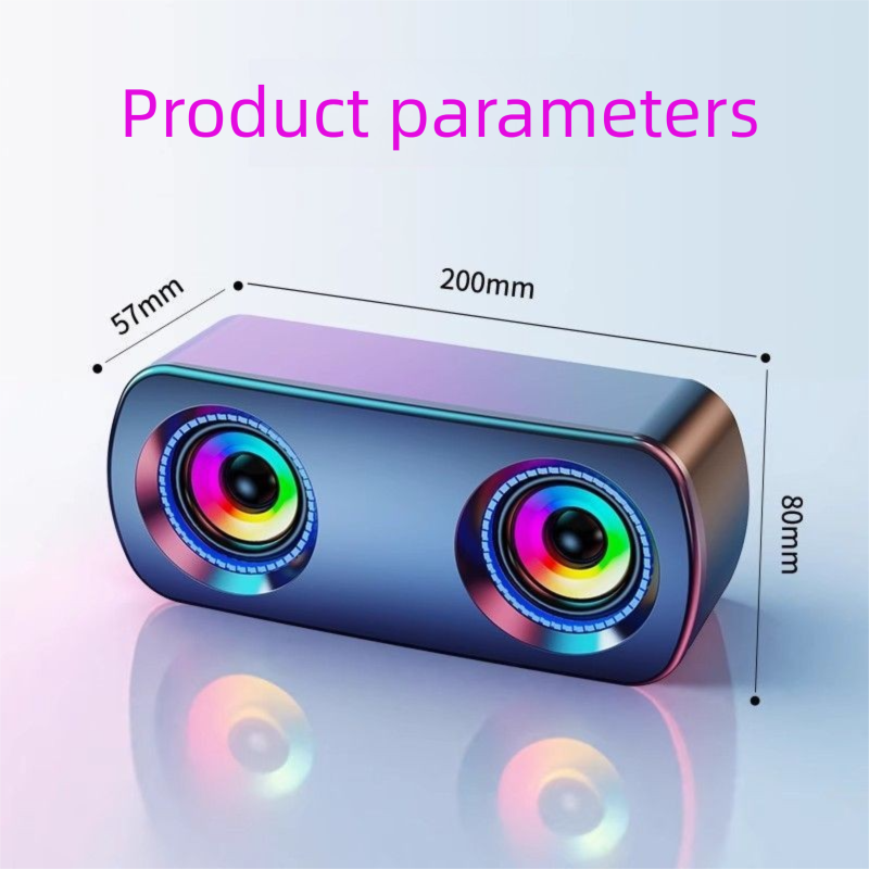 Adhesive Computer Home Laptop Desktop Heavy Bass Small Mini Speaker Colorful Atmosphere Light_voghion.com